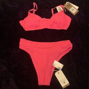 Beautiful hot pink two piece bikini swim set brand new with tags
